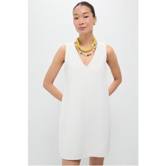 Tuckernuck Pomander Place Bixby Knit Mini Dress Ivory V Neck XL - Picture 2 of 14